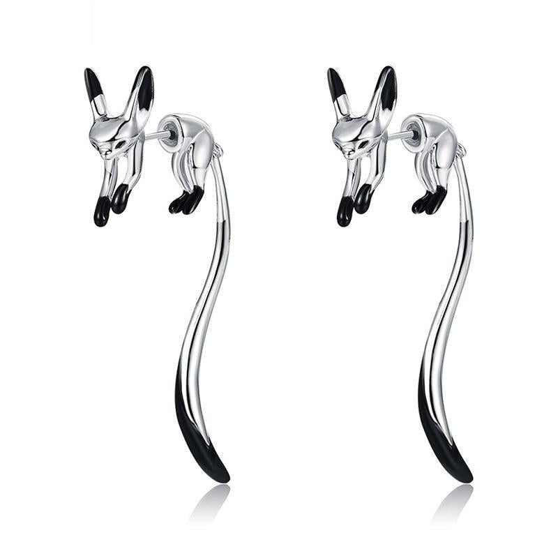 Delicate Long Fox Earrings