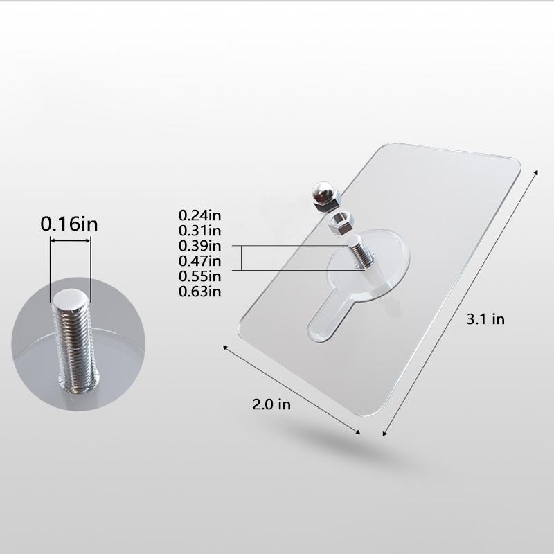 Punch-free Tranaparent Hooks,10 pcs