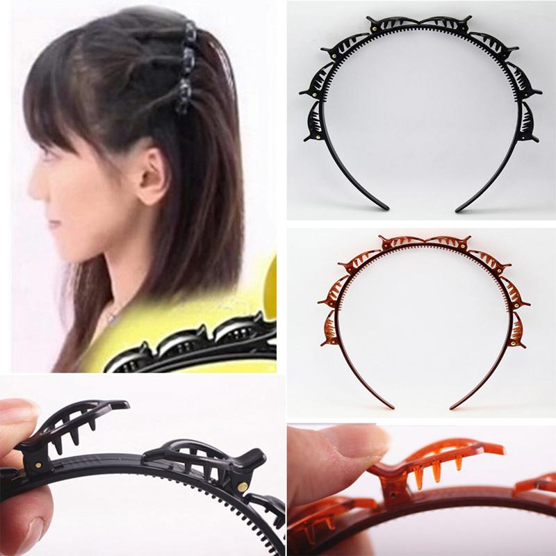 Double bangs hairstyle hairpin