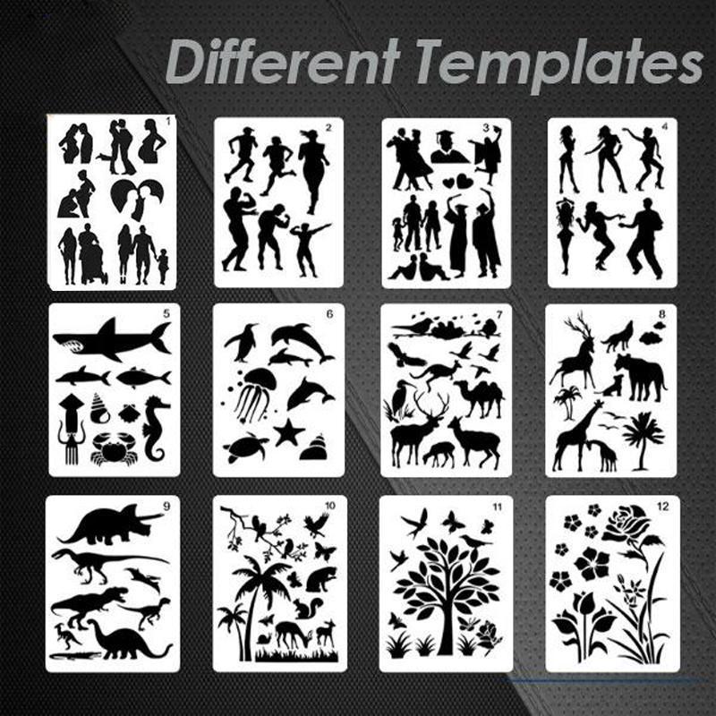 Fast Draw Stencil Art Templates( 12 or 24 Sheets/Set )