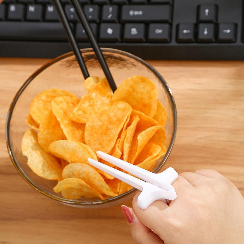Finger-Worn Snack Chopsticks