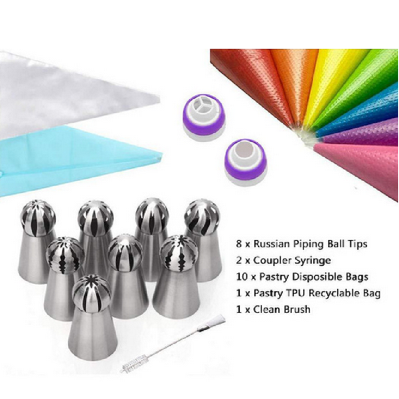 Stainless steel spout set (13 pieces) for cupcakes and cake decoration action