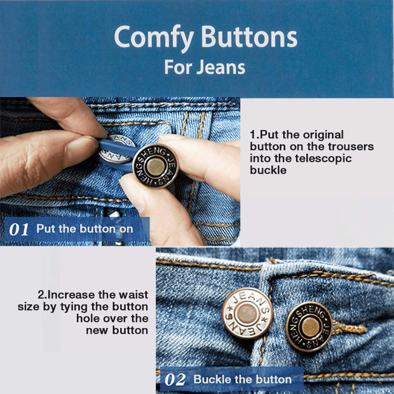 Jeans Retractable Buttons Extension Buckle