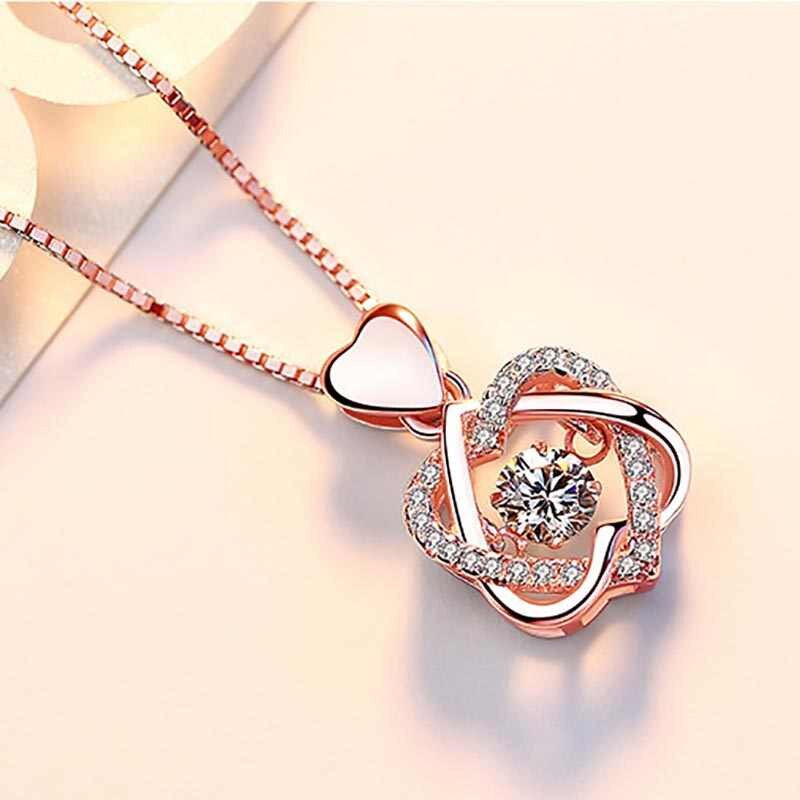 Side by Side or Miles Apart We're Connected by Heart Love Knot Necklace